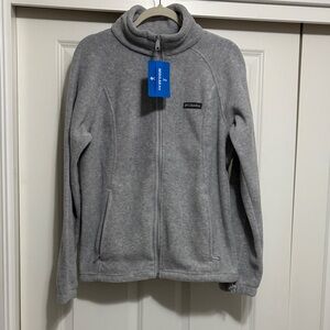 Columbia Light Gray Zip-Up Benton Springs Fleece Jacket